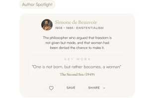 An author spotlight on Simone de Beauvoir.
